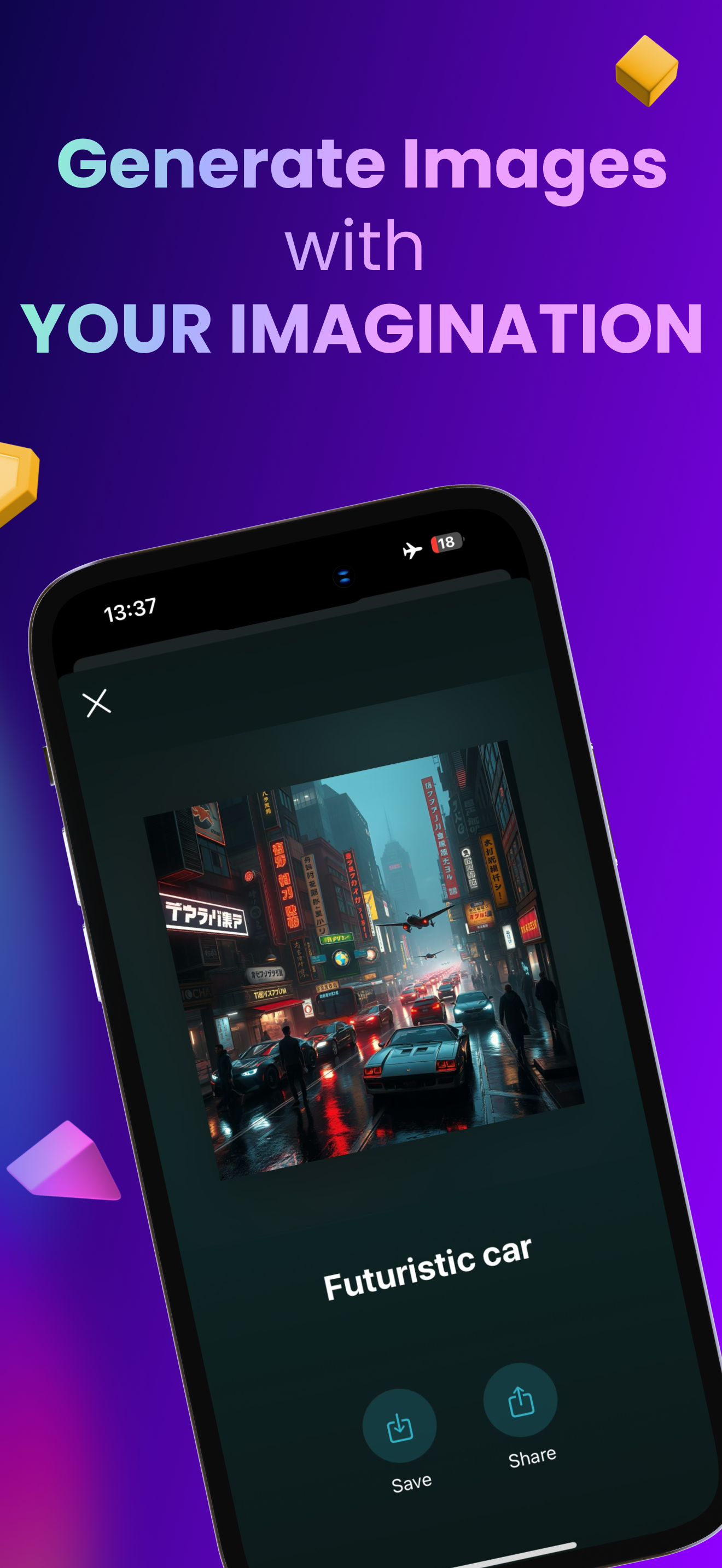 DreamFlux App Home Screen – AI Image Generator